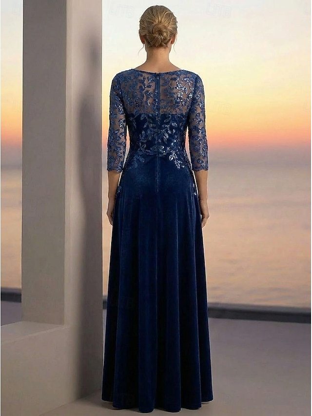 a-line mother of the bride dresses cocktail dresses floor length ankle length tulle velvet elegant, supplier image 3