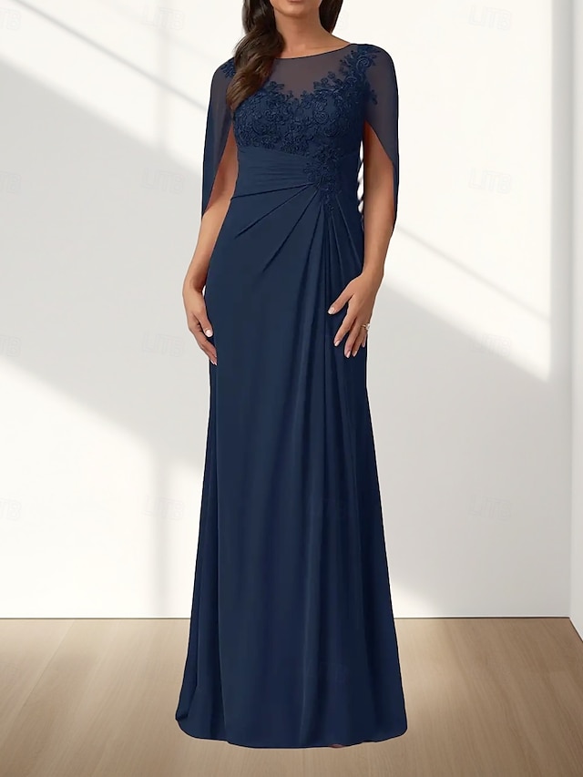 sheath column mother of the bride dresses wedding guest dresses formal dresses evening gown chiffon, supplier image 6
