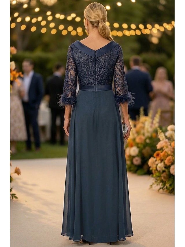 jumpsuit pantsuit mother of the bride dresses floor length chiffon half sleeve jewel neck elegant, supplier image 2