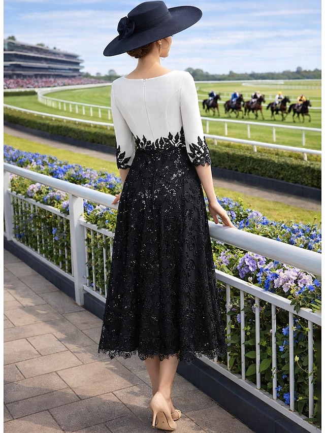 a-line mother of the bride dresses wedding guest dresses cocktail dresses party dresses tea length, supplier image 2