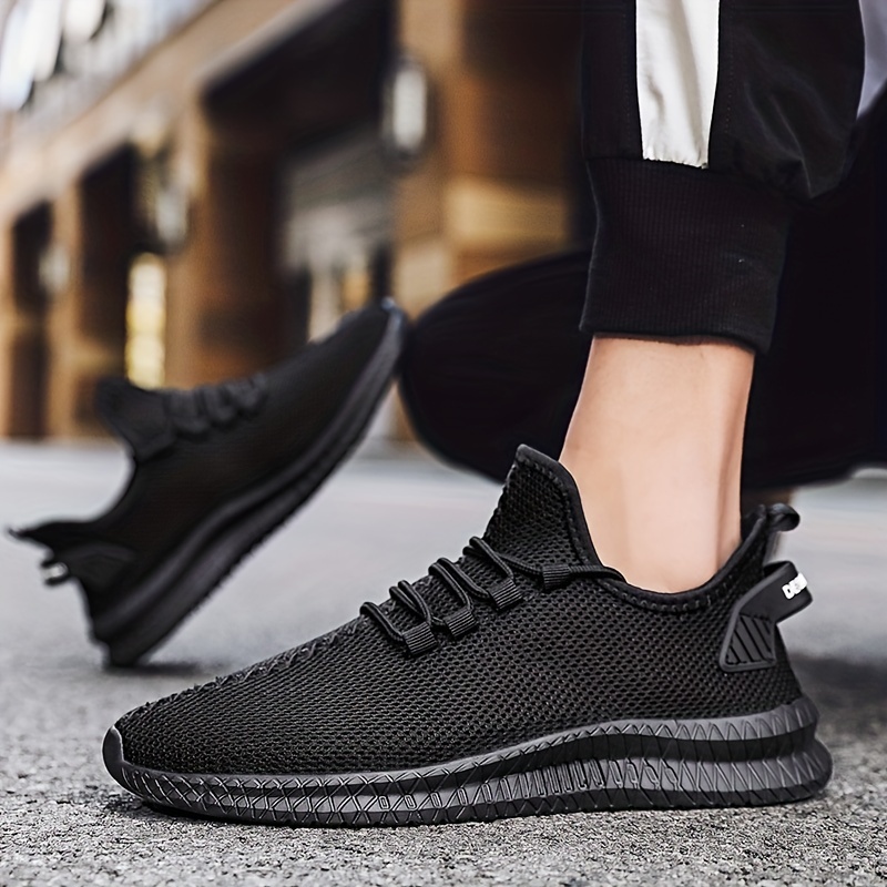 mens weave knit lace up casual shoes breathable lightweight comfy non slip sneaker spring and summer details 6