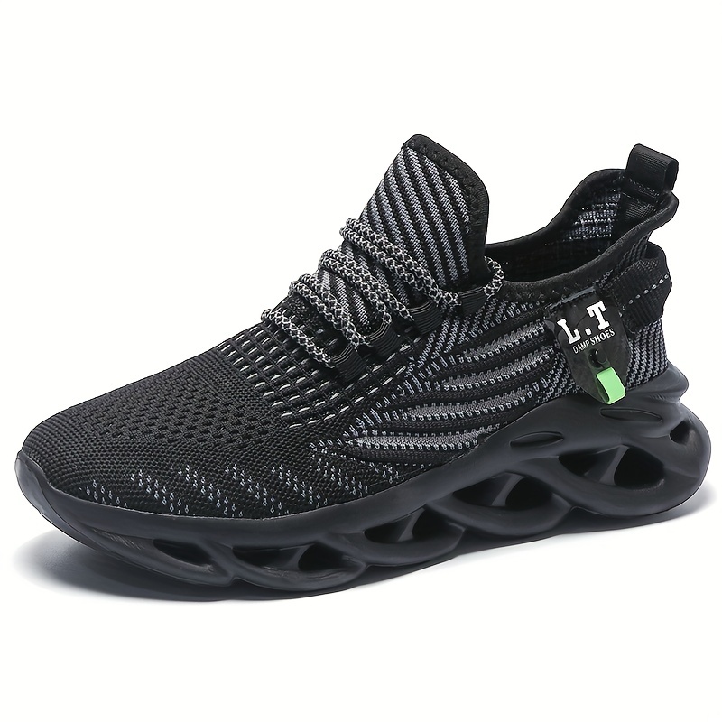 mens slip on mesh sneakers with shoelaces odor resistant athletic shoes lightweight and breathable for halloween details 0