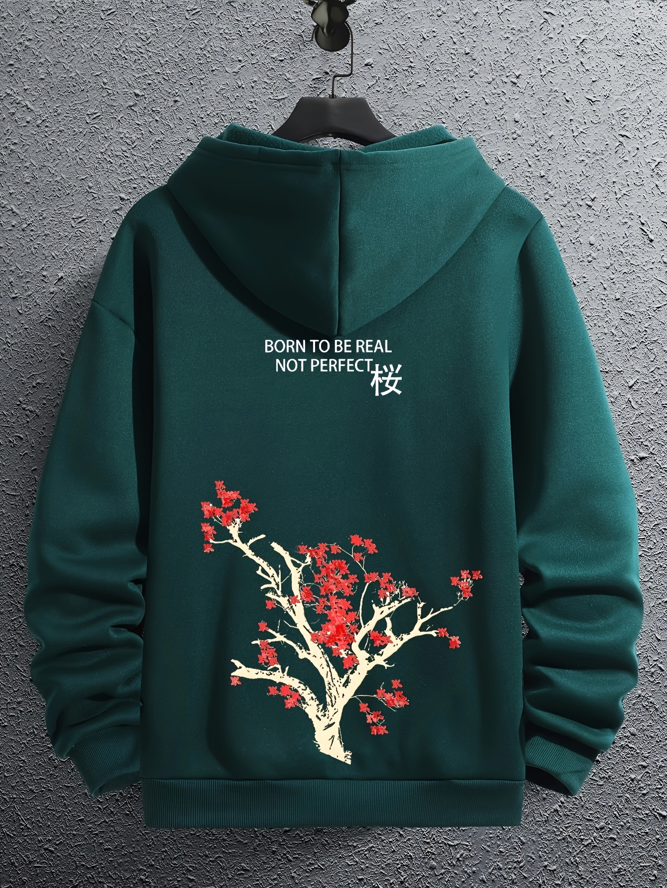 drop shoulder hoodie, mens fleece loose long sleeve drop shoulder hoodie details 15