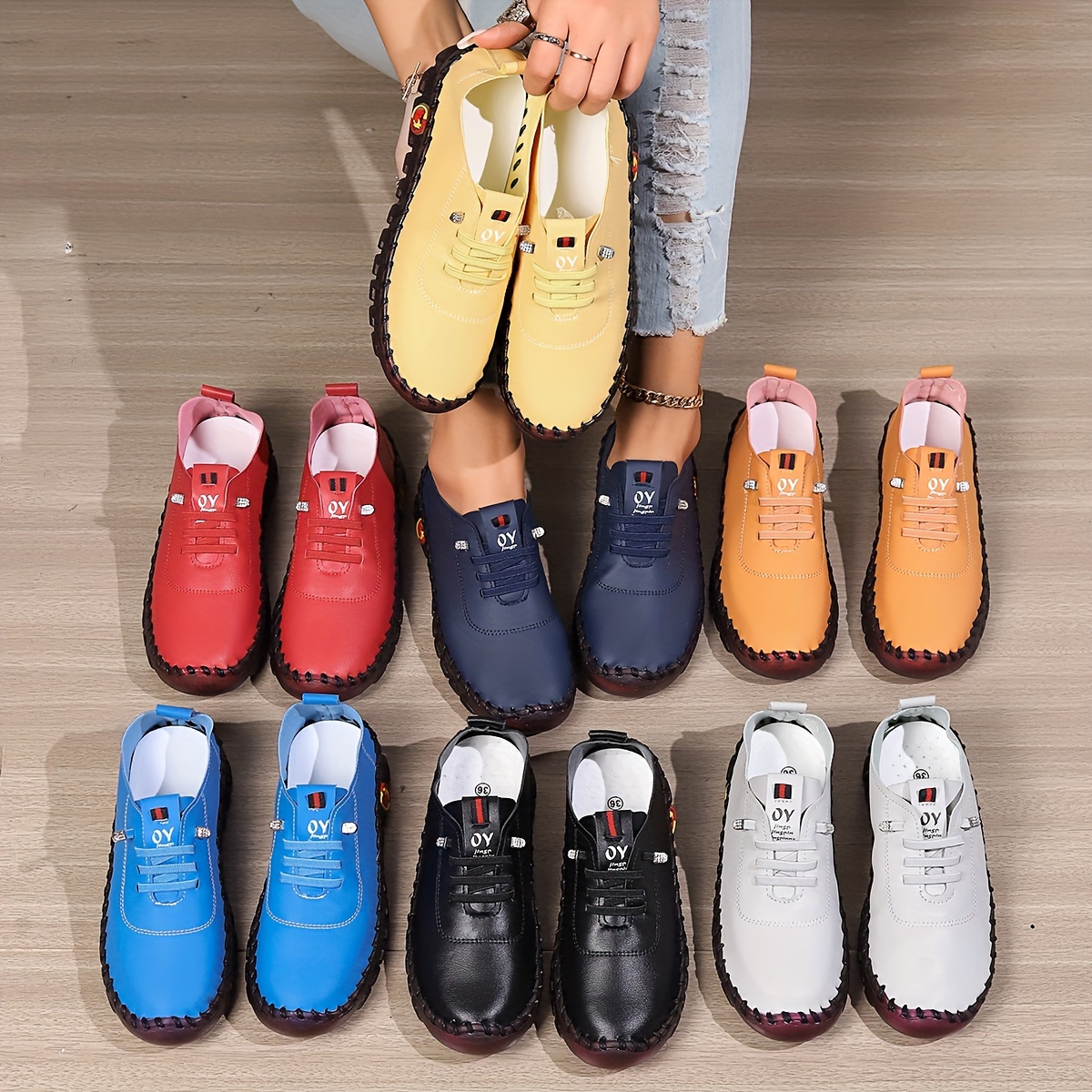 Women s Solid Color Casual Sneakers, Soft Sole Platform Slip On Walking Shoes, Low-top Versatile Comfy Shoes details 0