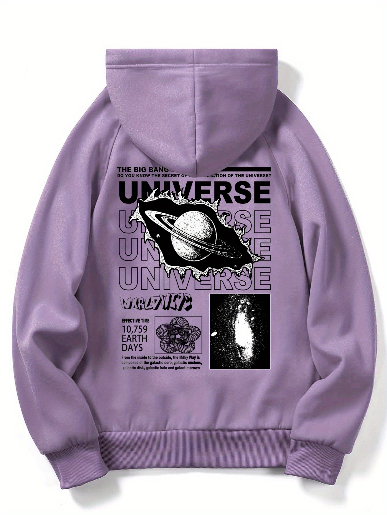 fleece hoodies street casual sports and fashionable with kangaroo pocket mens long sleeve universe print sweatshirt suitable for outdoor sports for autumn and winter fashionable and versatile can be paired with hip hop necklace details 0