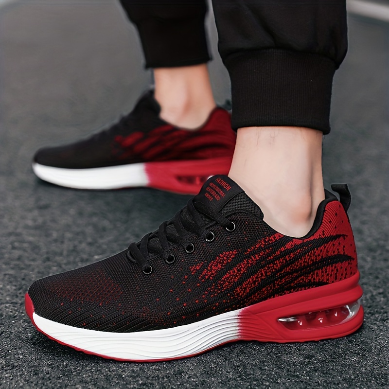mens wear resistant sneakers air cushioned athletic shoes breathable lace ups running basketball workout gym for halloween details 0