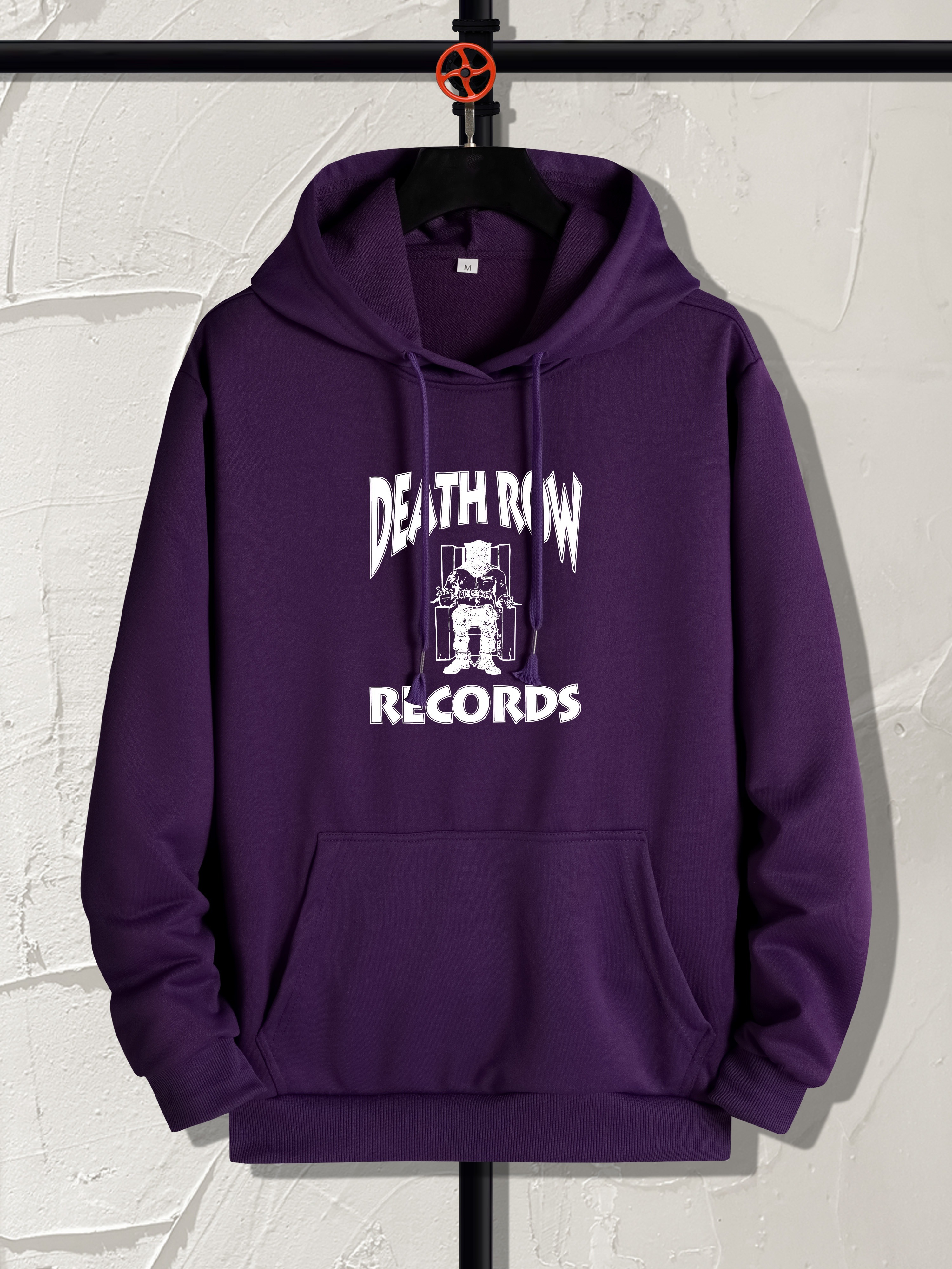 death row print hoodie cool hoodies for men mens casual graphic design pullover hooded sweatshirt with kangaroo pocket streetwear for winter fall as gifts details 20