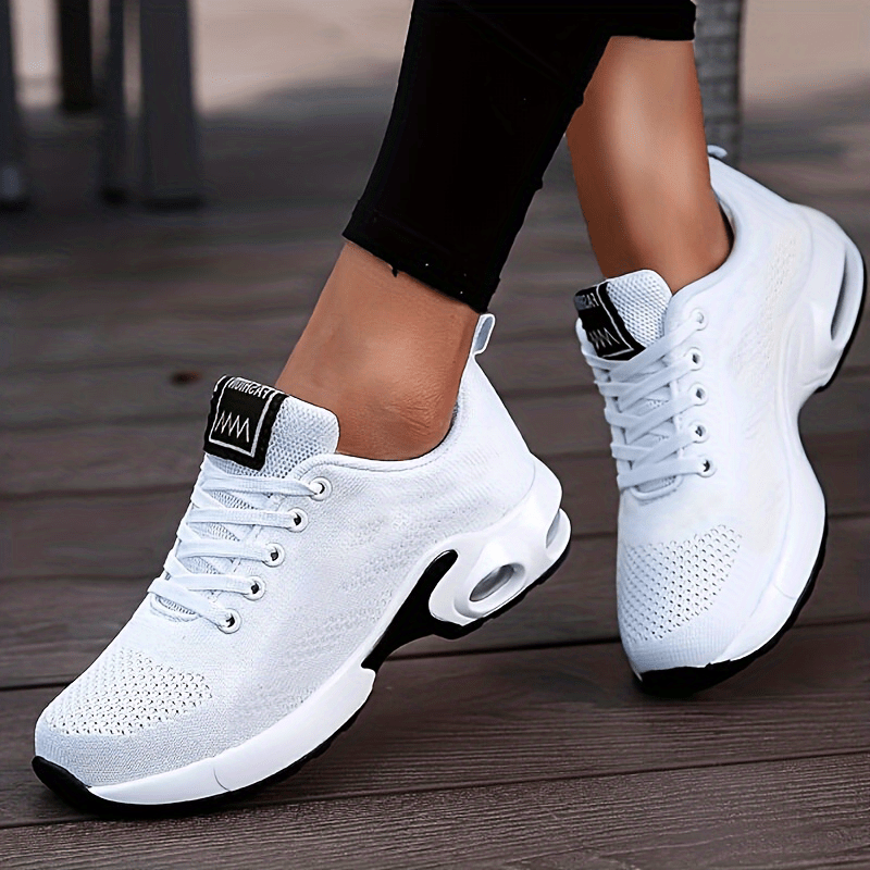 womens breathable mesh chunky sneakers casual lace up outdoor shoes lightweight low top sport shoes details 0