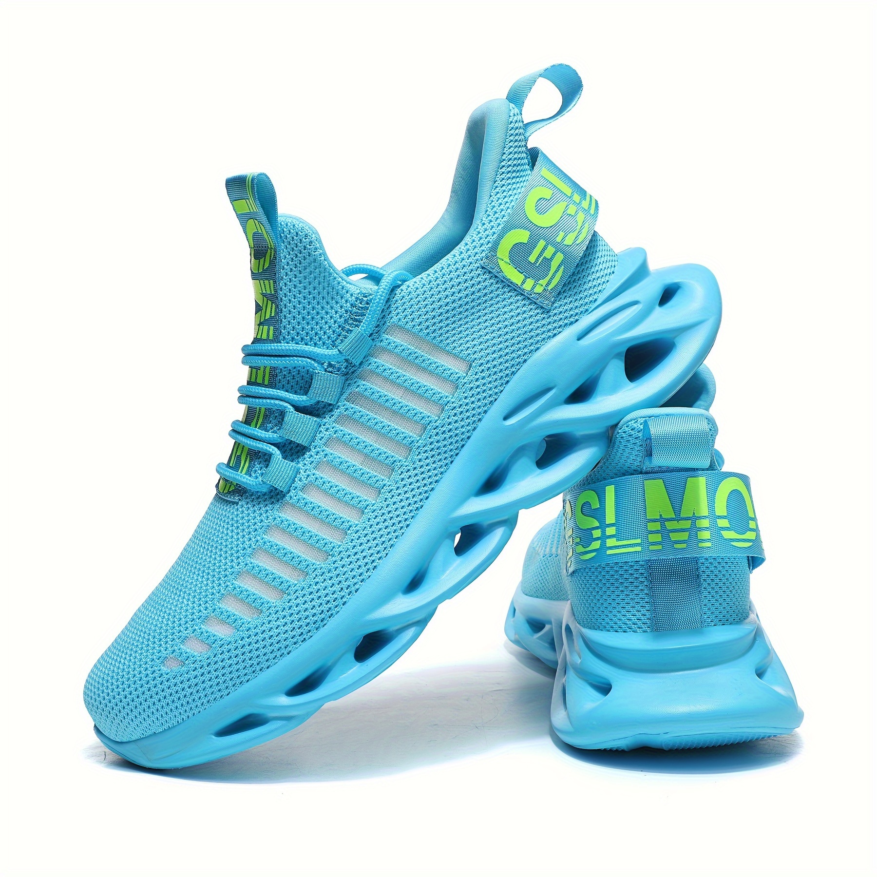 mens woven knit breathable multi colours selectable blade type running shoes comfy non slip durable sneakers for mens outdoor activities details 3