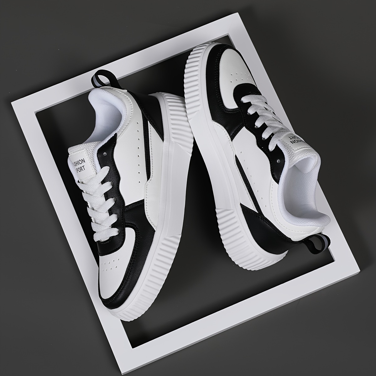 womens colorblock casual sneakers lace up comfy platform pastry skate shoes lightweight low top daily shoes details 4