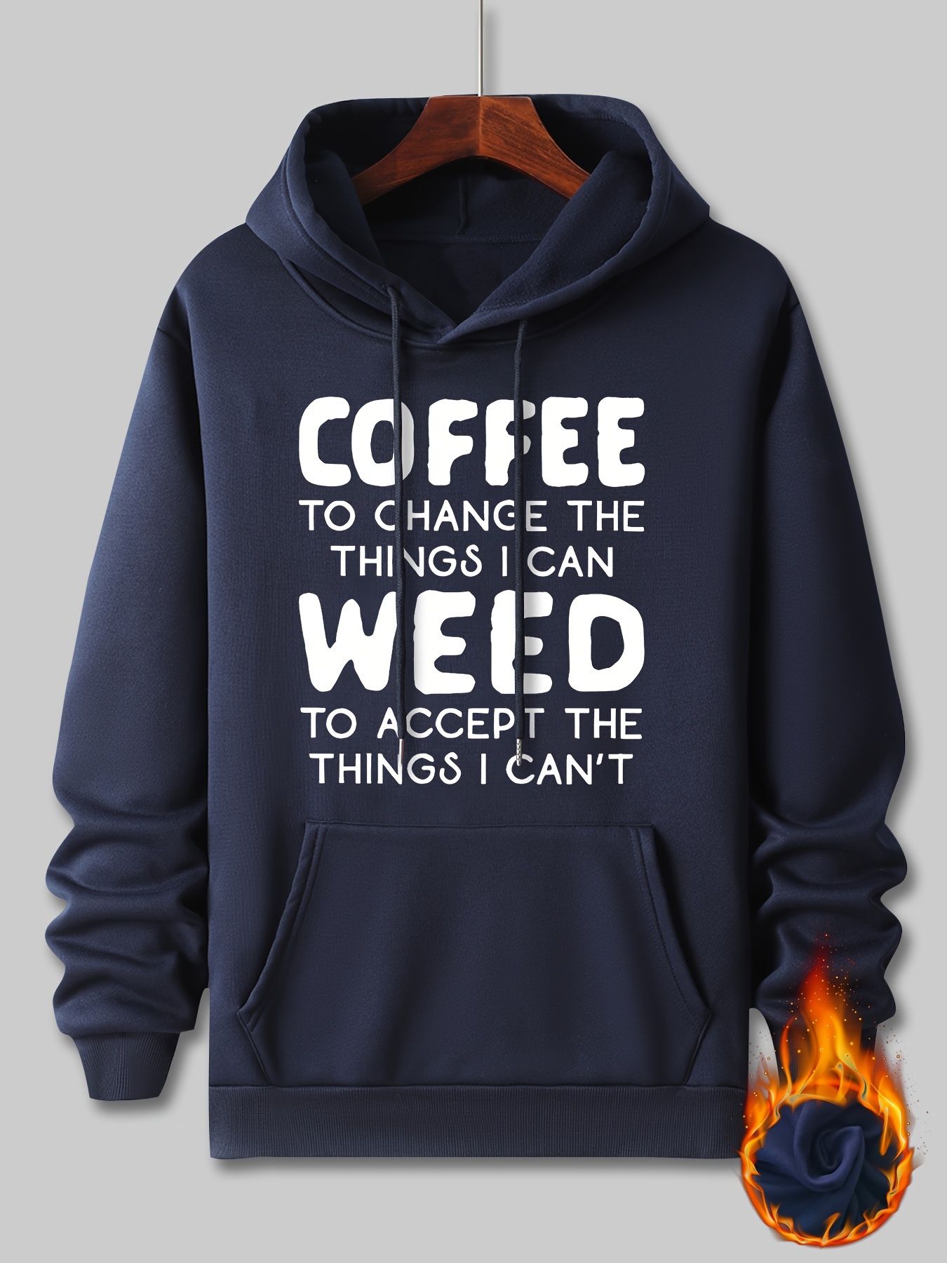 coffee and weed pattern print hooded sweatshirt personalized hoodies fashion casual tops for spring autumn mens clothing details 5