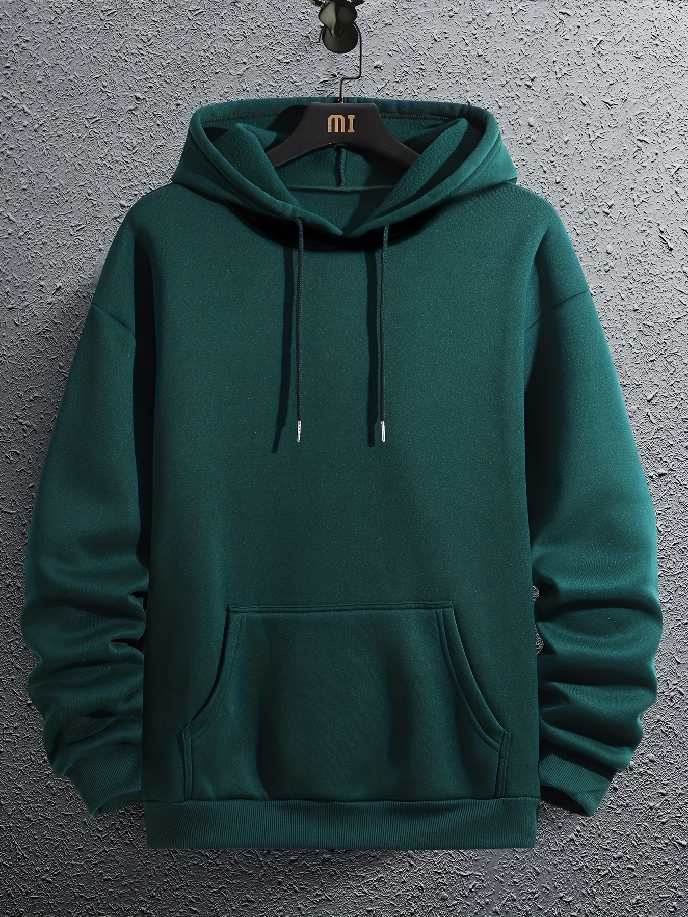drop shoulder hoodie, mens fleece loose long sleeve drop shoulder hoodie details 16