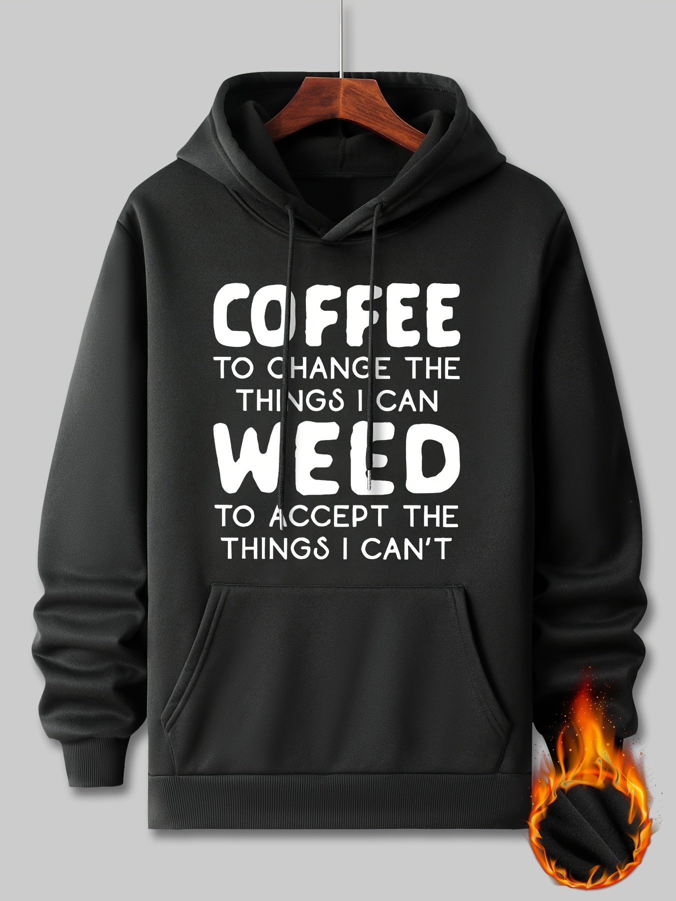 coffee and weed pattern print hooded sweatshirt personalized hoodies fashion casual tops for spring autumn mens clothing details 10
