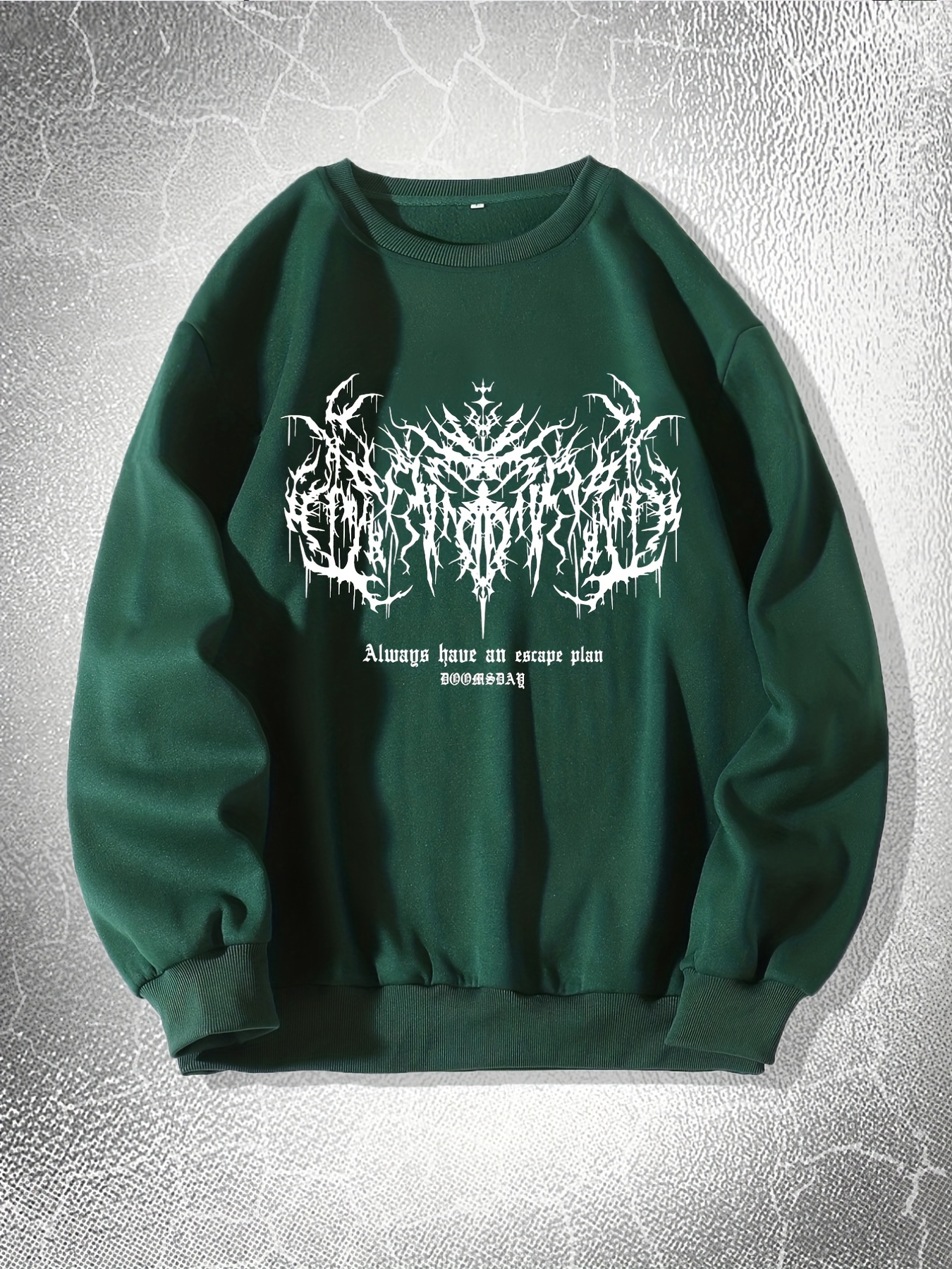 y2k skeleton thorns print sweatshirt mens casual graphic design middle stretch crew neck pullover sweatshirt for autumn winter details 10