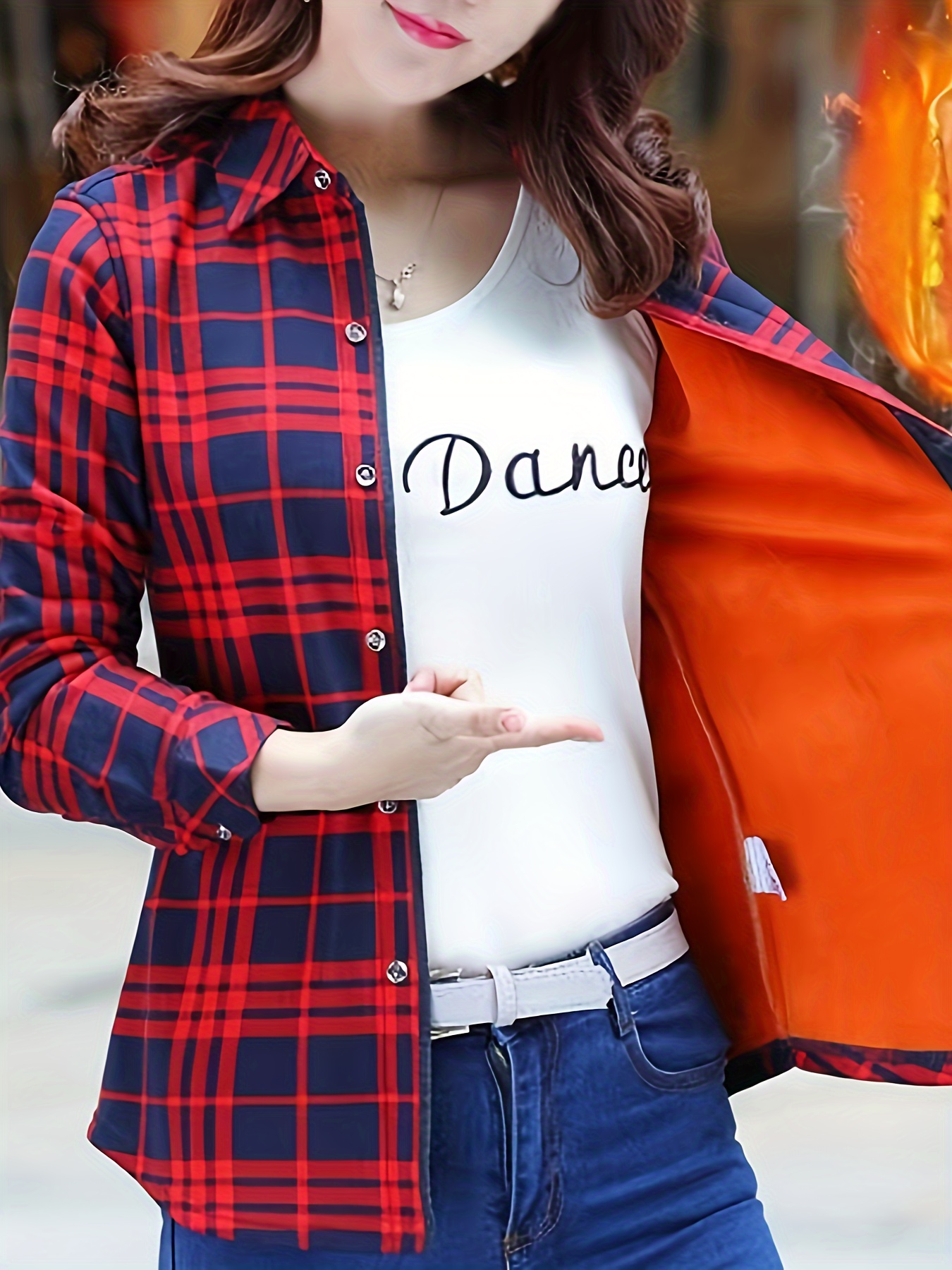 allover print simple shirt casual button front long sleeve shirt womens clothing details 0