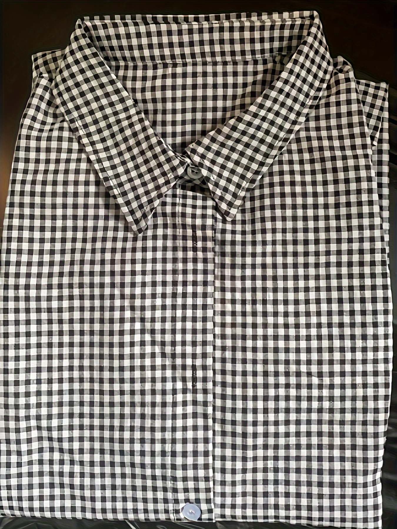 plaid print button front shirt casual short sleeve shirt for spring summer womens clothing details 8
