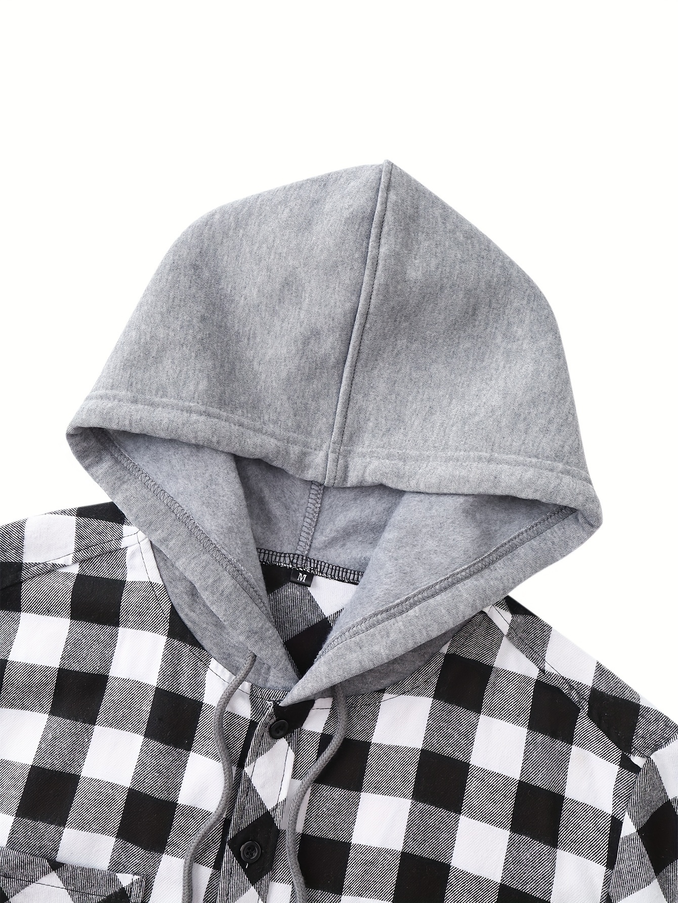 plaid shirt coat for men long sleeve casual regular fit button up hooded shirts jacket details 38