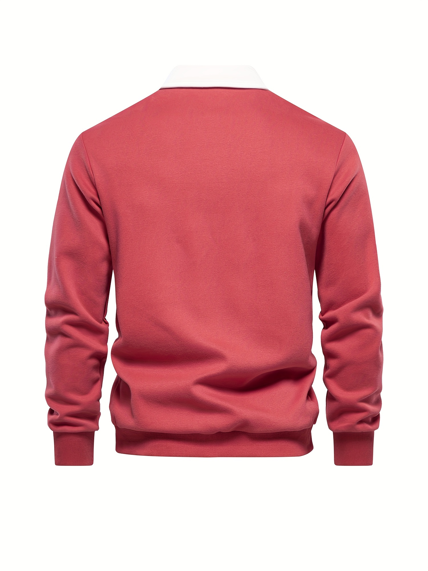 cotton blend retro lapel shirt mens casual v neck pullover long sleeve rugby shirt for spring fall mens clothing details 25