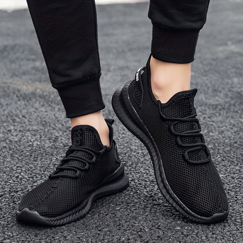 mens fashion trendy knit breathable lightweight comfy casual sneakers for sports details 4