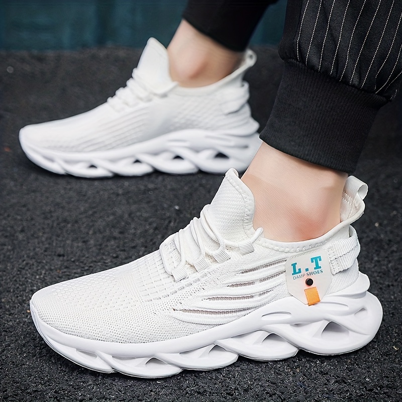 mens slip on mesh sneakers with shoelaces odor resistant athletic shoes lightweight and breathable for halloween details 3