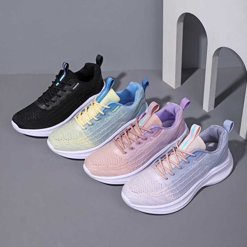 women lightweight breathable flying weave running shoes details 0