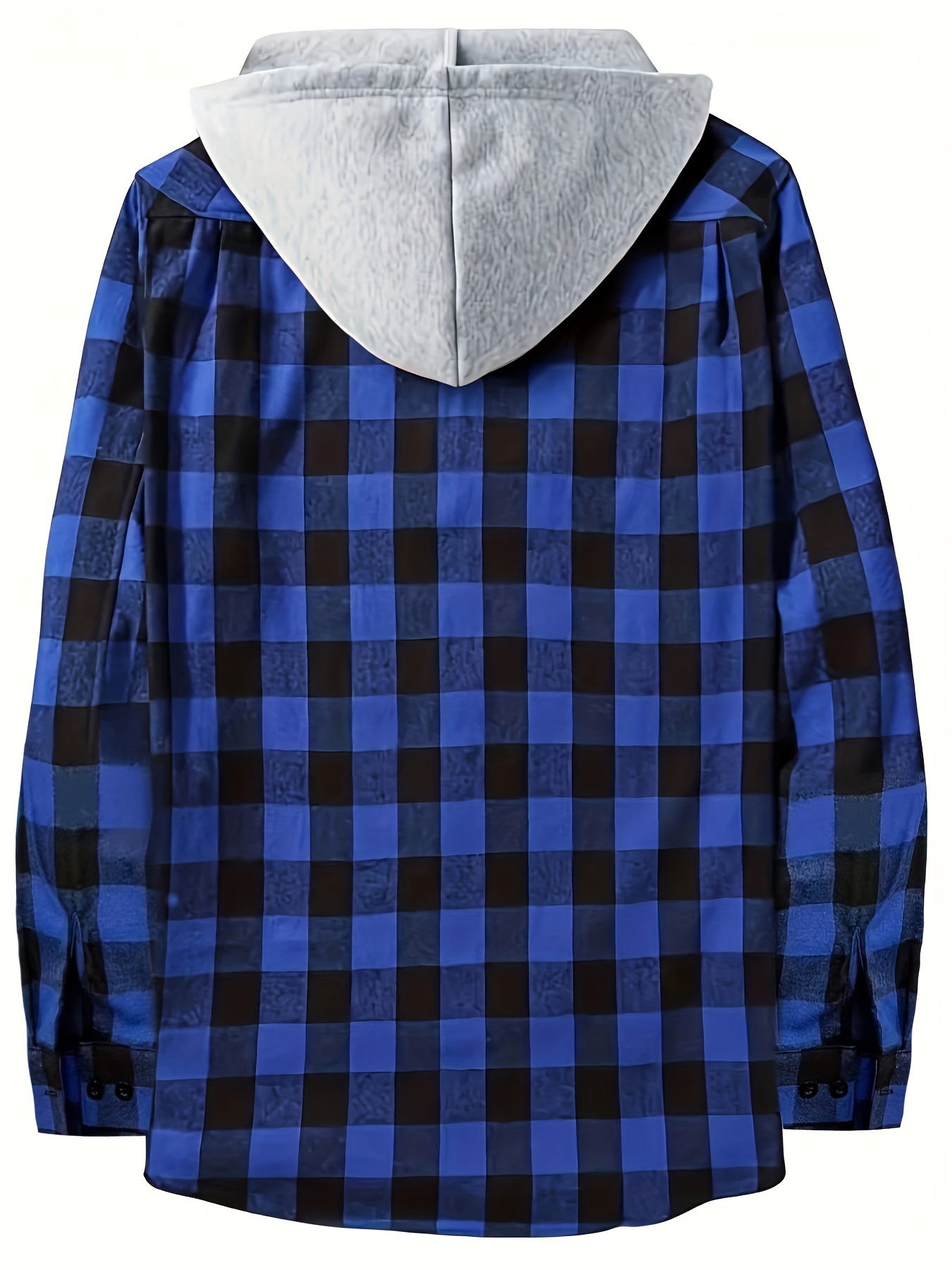 casual regular fit button up hooded shirts jacket, classic design plaid shirt coat for men long sleeve casual regular fit button up hooded shirts jacket details 11