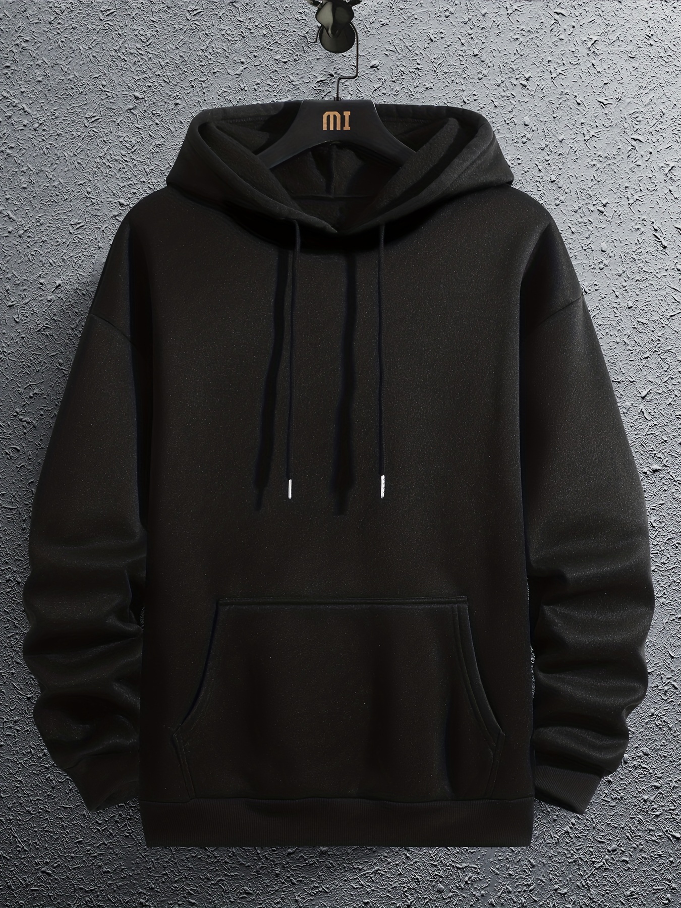 drop shoulder hoodie, mens fleece loose long sleeve drop shoulder hoodie details 25