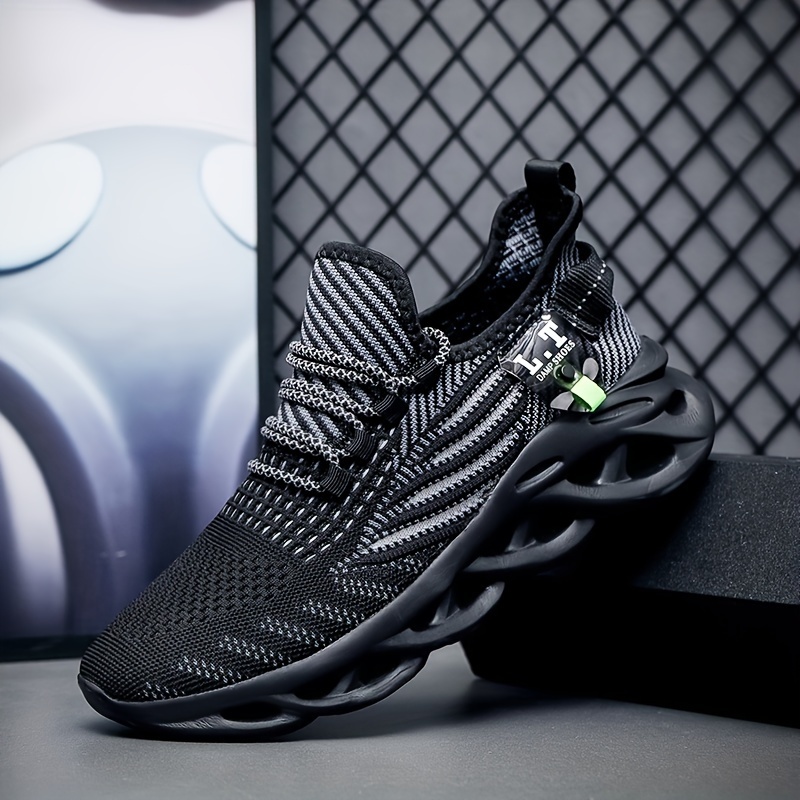 mens slip on mesh sneakers with shoelaces odor resistant athletic shoes lightweight and breathable for halloween details 2