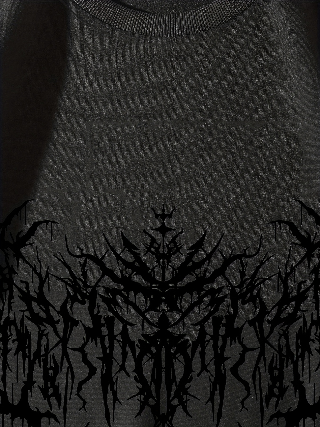 y2k skeleton thorns print sweatshirt mens casual graphic design middle stretch crew neck pullover sweatshirt for autumn winter details 17