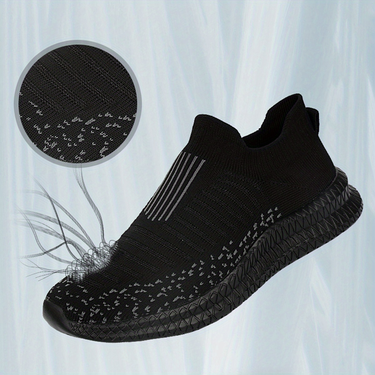 mens slip on breathable lightweight running shoes outdoor casual walking shoes mens sneakers details 0