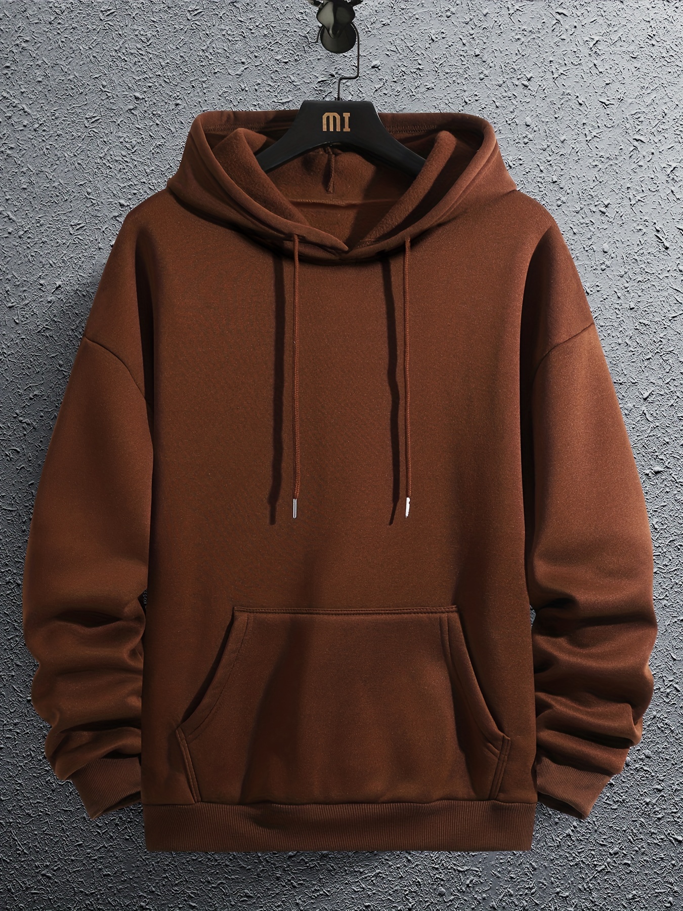 drop shoulder hoodie, mens fleece loose long sleeve drop shoulder hoodie details 21