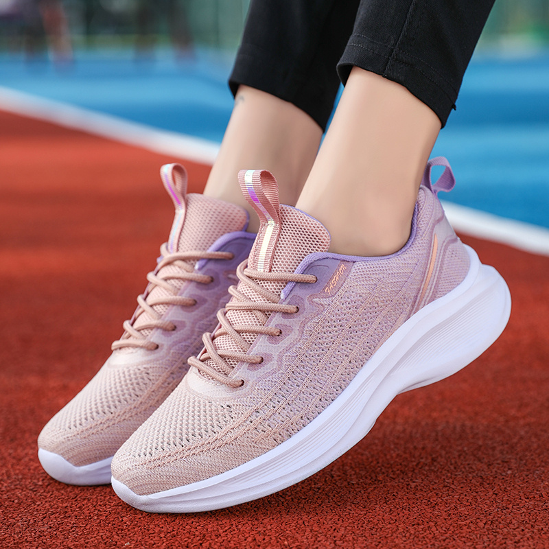 women lightweight breathable flying weave running shoes details 3