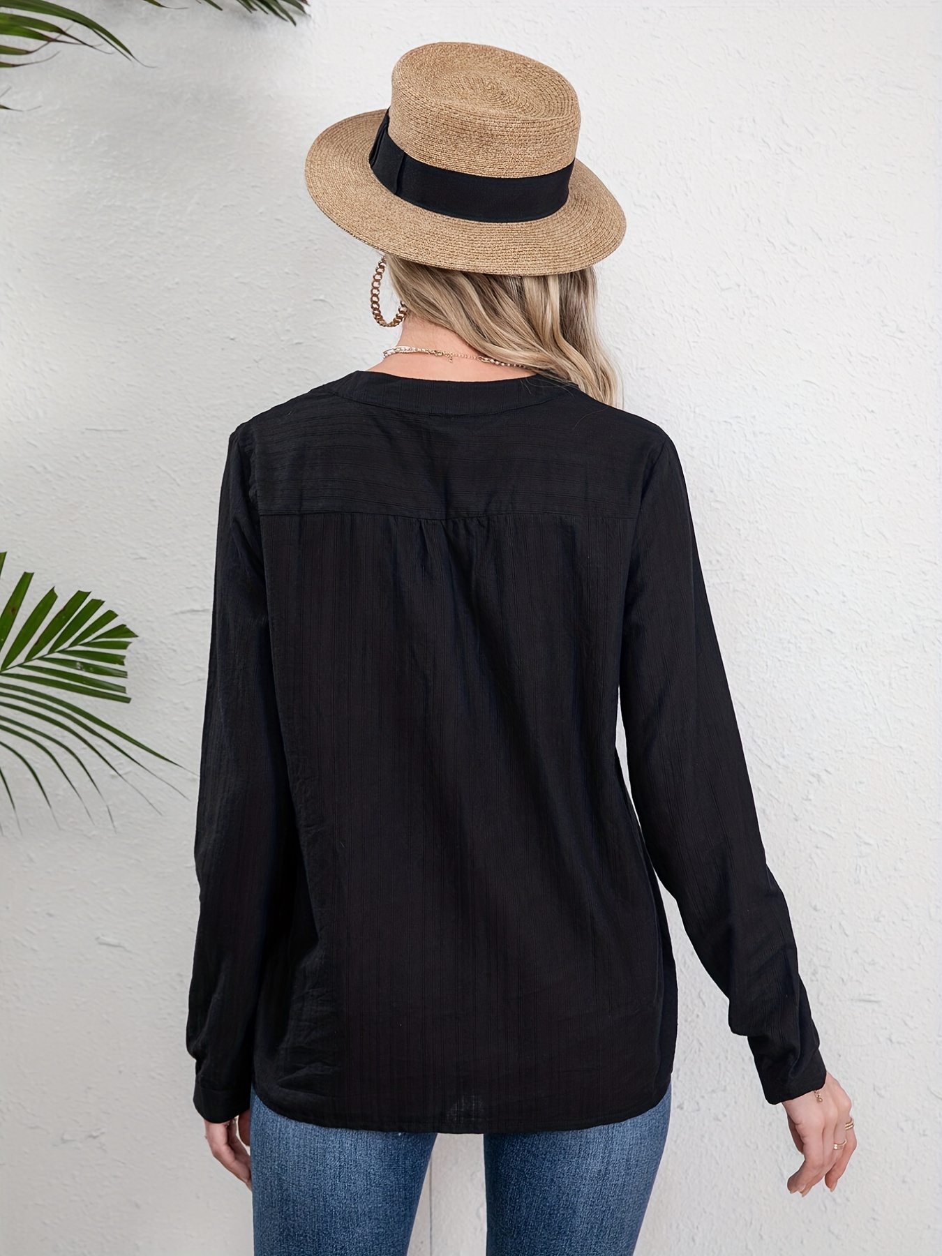 embroidery ethnic style v neck shirt casual long sleeve spring autumn shirts tops womens clothing details 3