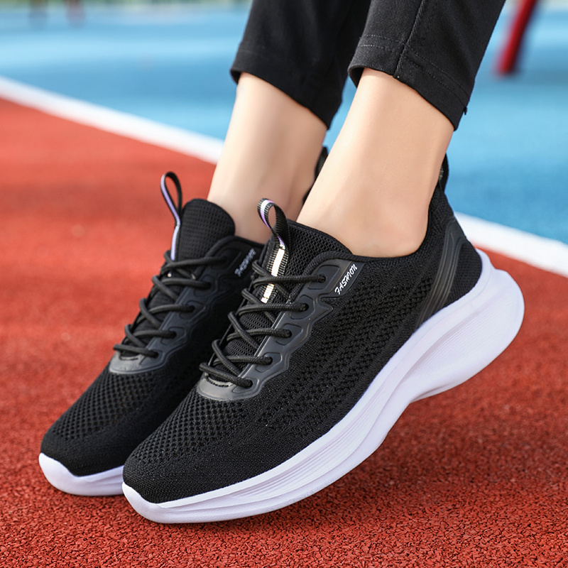 women lightweight breathable flying weave running shoes details 4