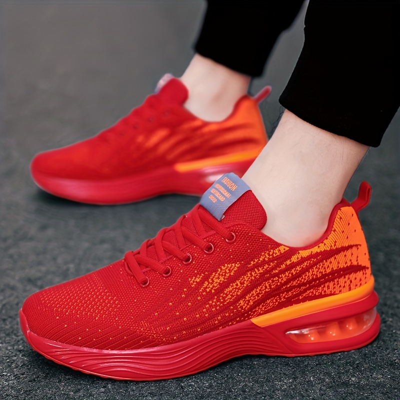 mens wear resistant sneakers air cushioned athletic shoes breathable lace ups running basketball workout gym for halloween details 8