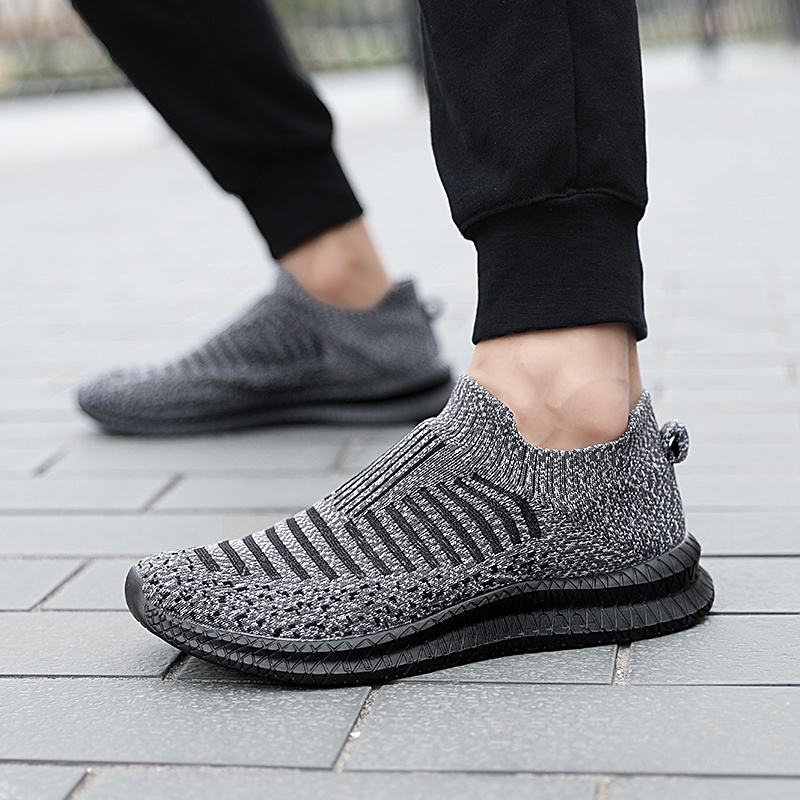 mens slip on breathable lightweight running shoes outdoor casual walking shoes mens sneakers details 5