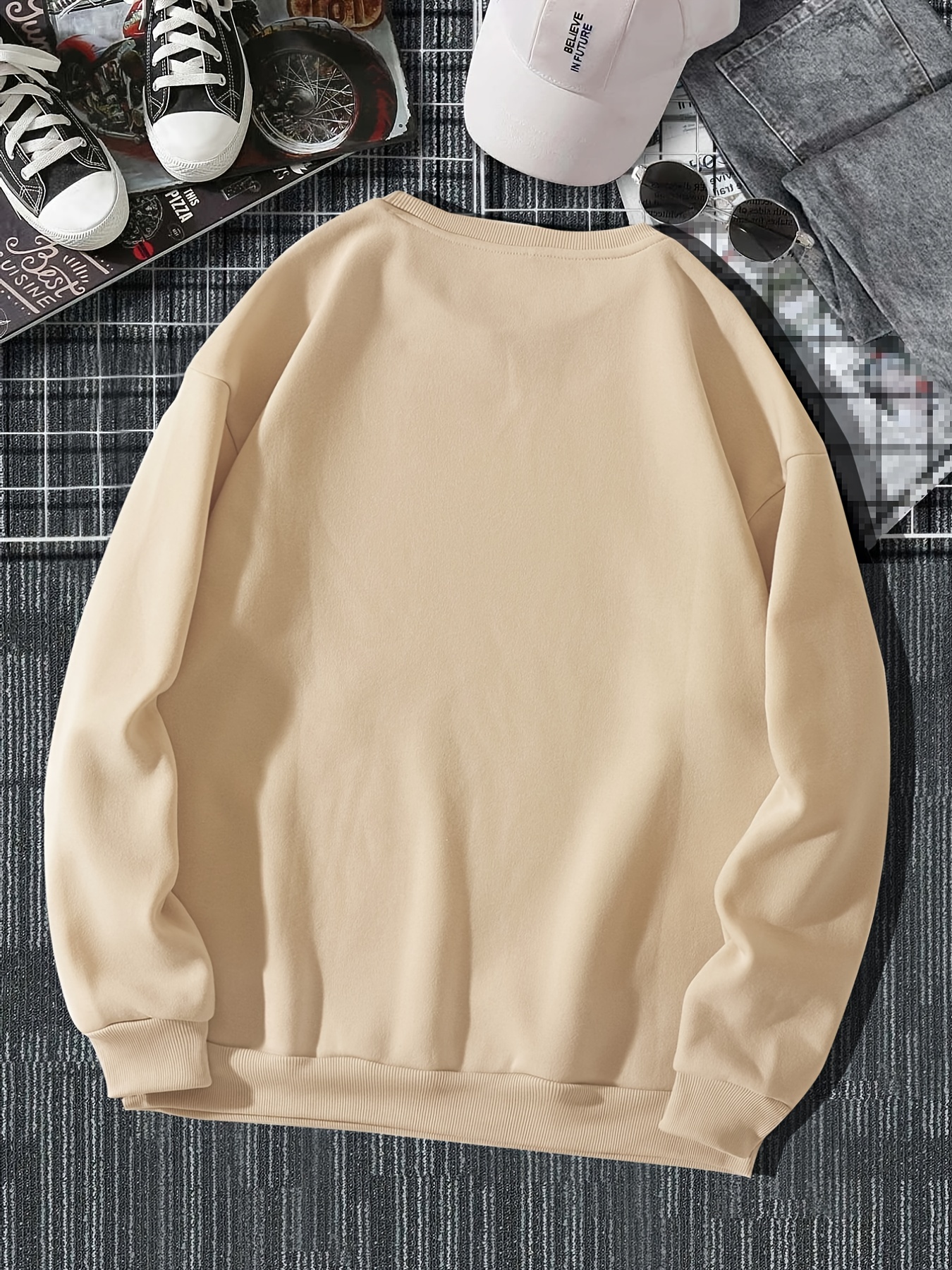 men and roses print mens casual hoodie drawstring pocket hoodie details 11