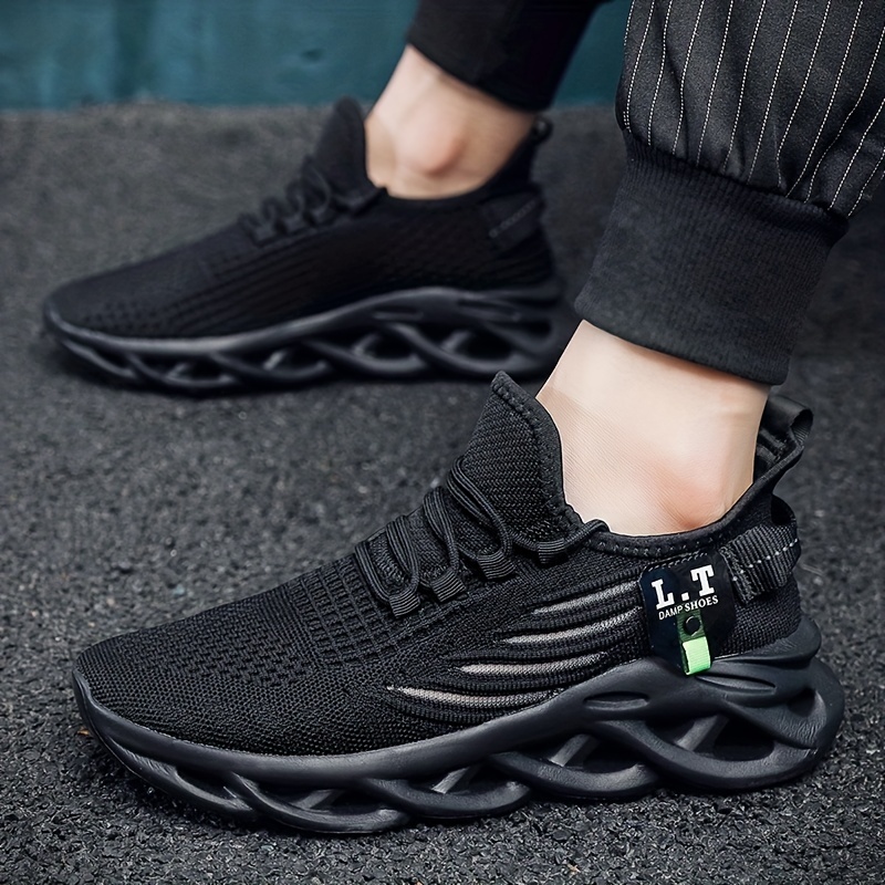 mens slip on mesh sneakers with shoelaces odor resistant athletic shoes lightweight and breathable for halloween details 4