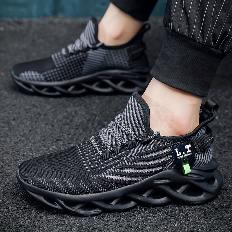 mens slip on mesh sneakers with shoelaces odor resistant athletic shoes lightweight and breathable for halloween details 5