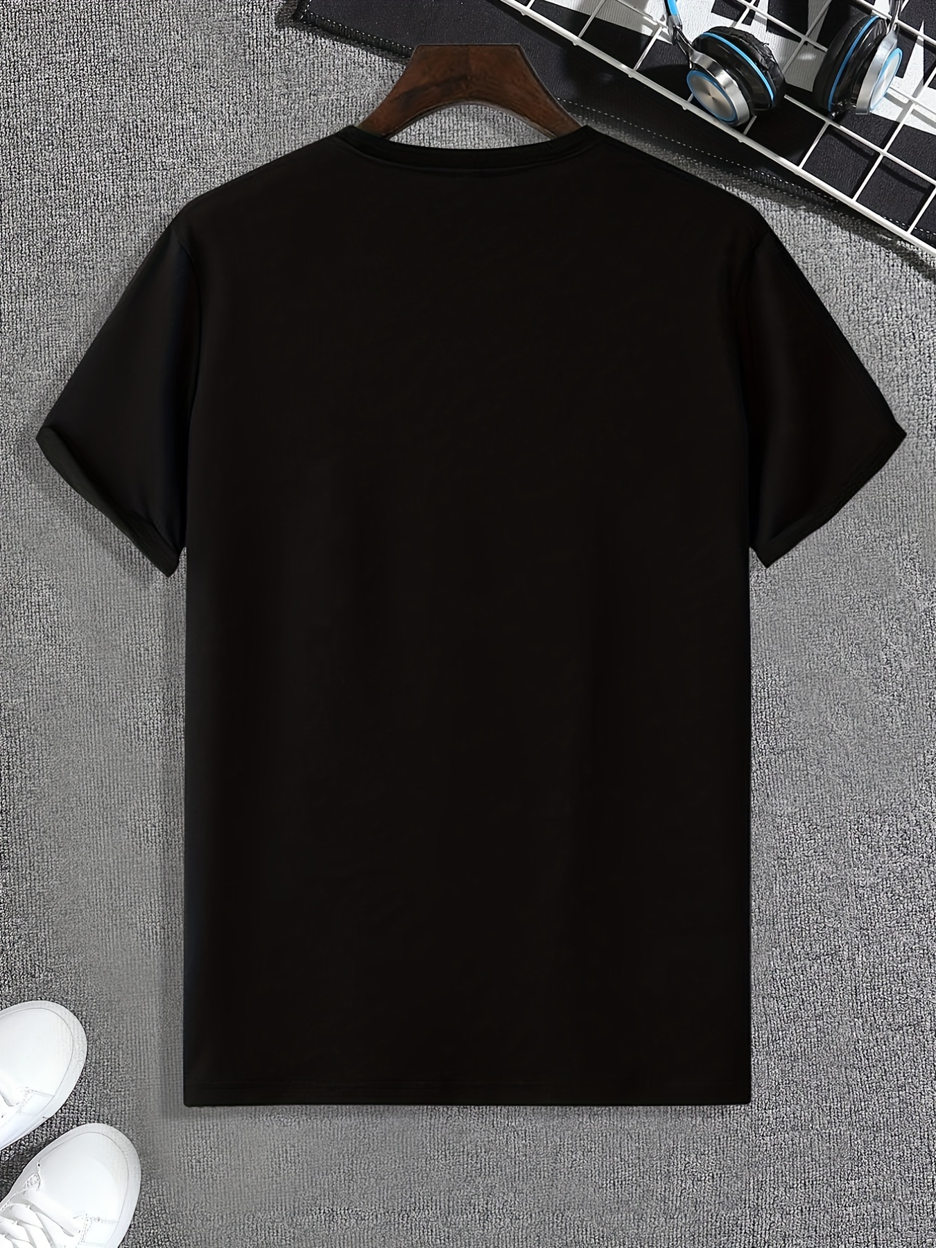 simple letter print mens graphic t shirt casual comfy tees for summer details 6