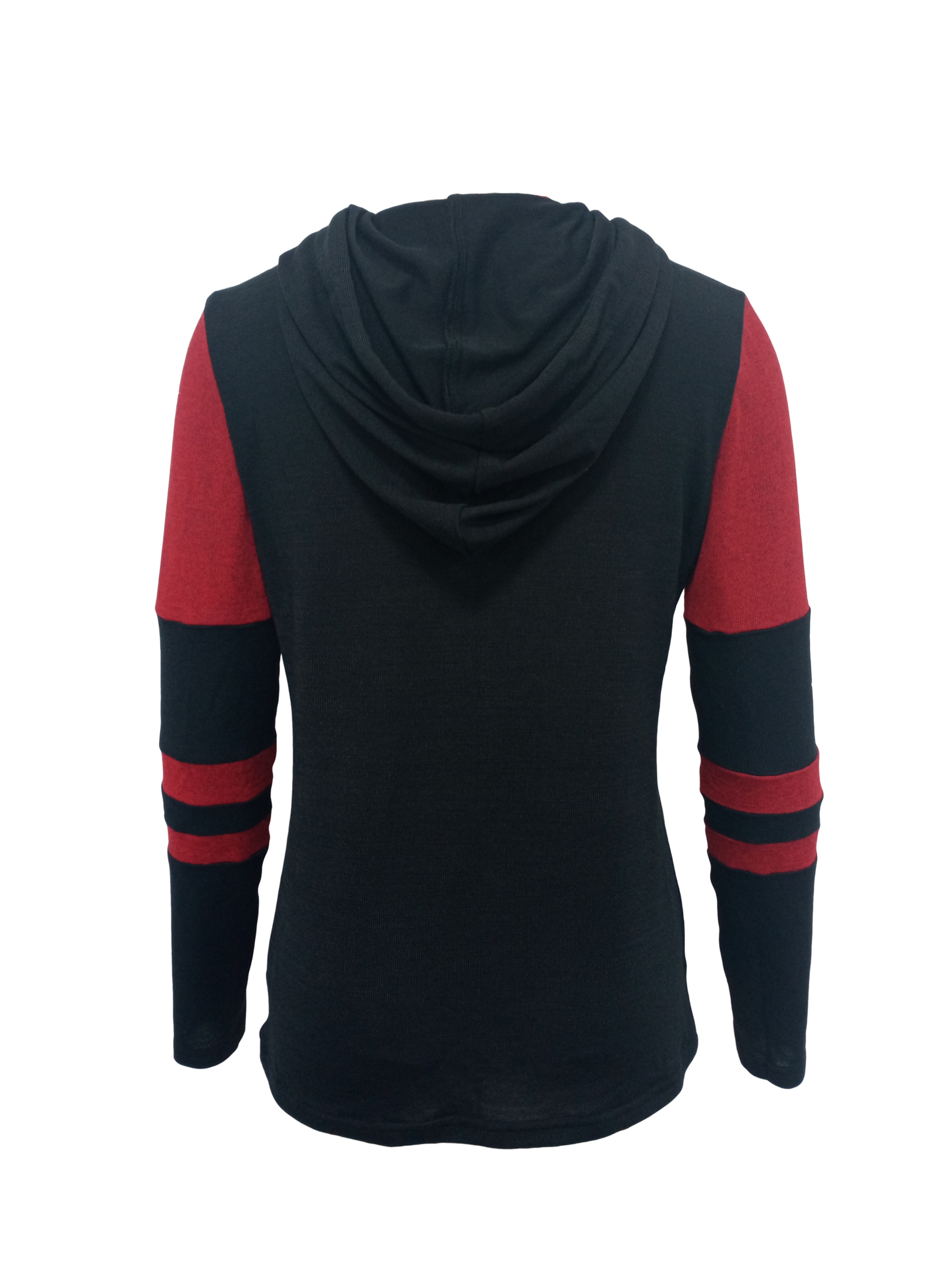 colorblock stripe print hoodie casual drawstring long sleeve hoodies for spring fall womens clothing details 2