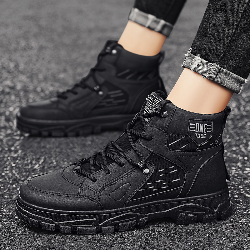 mens comfortable breathable durable lace up boots hiking boots for winter details 3