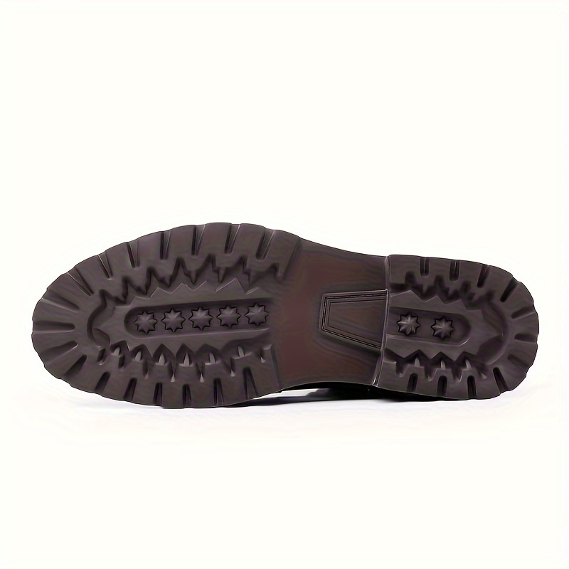 mens vintage desert boots windproof side zippered lace up high top boots for outdoor activities details 2