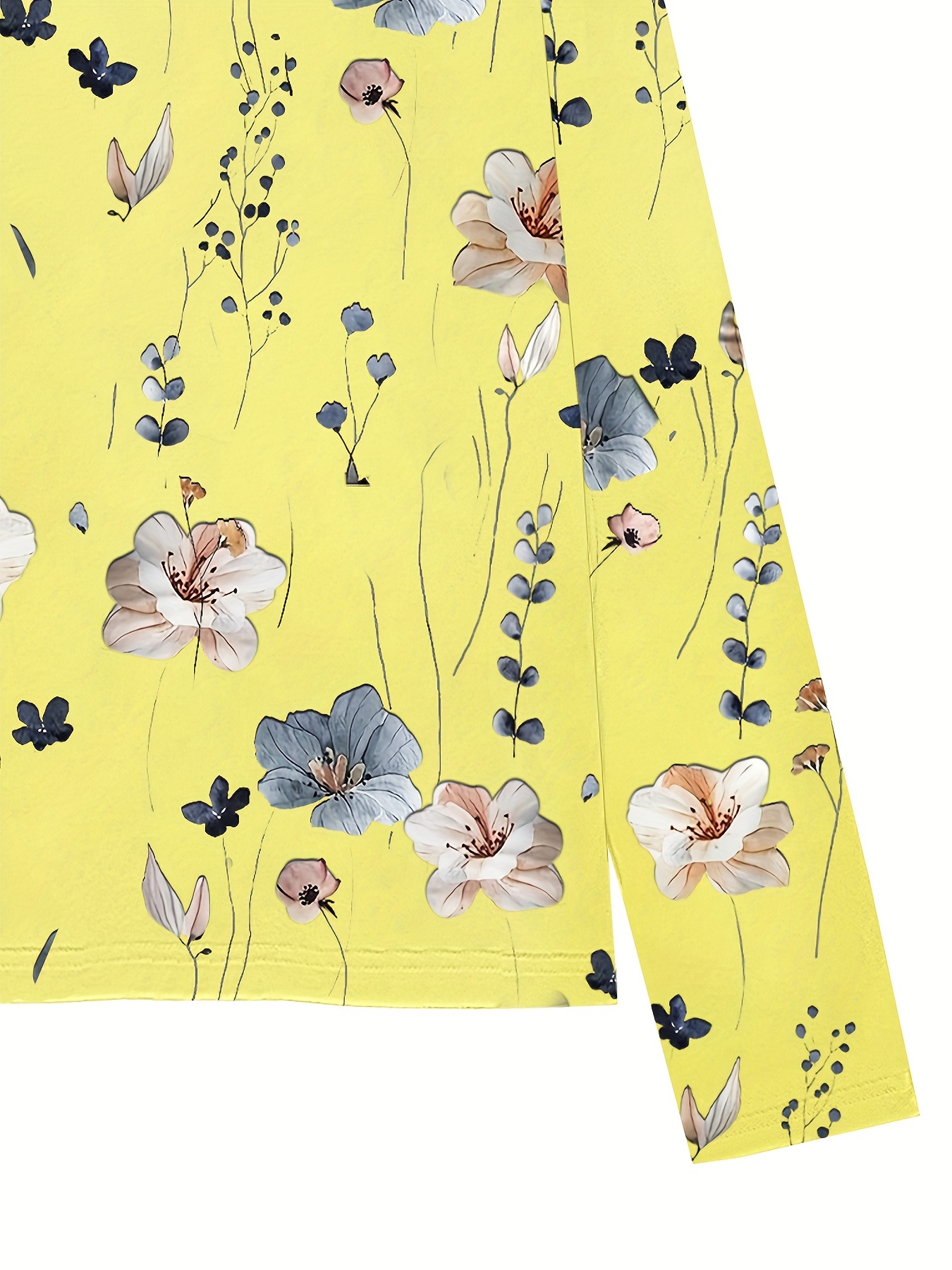 floral print sweatshirt casual long sleeve crew neck sweatshirt for spring fall womens clothing details 34