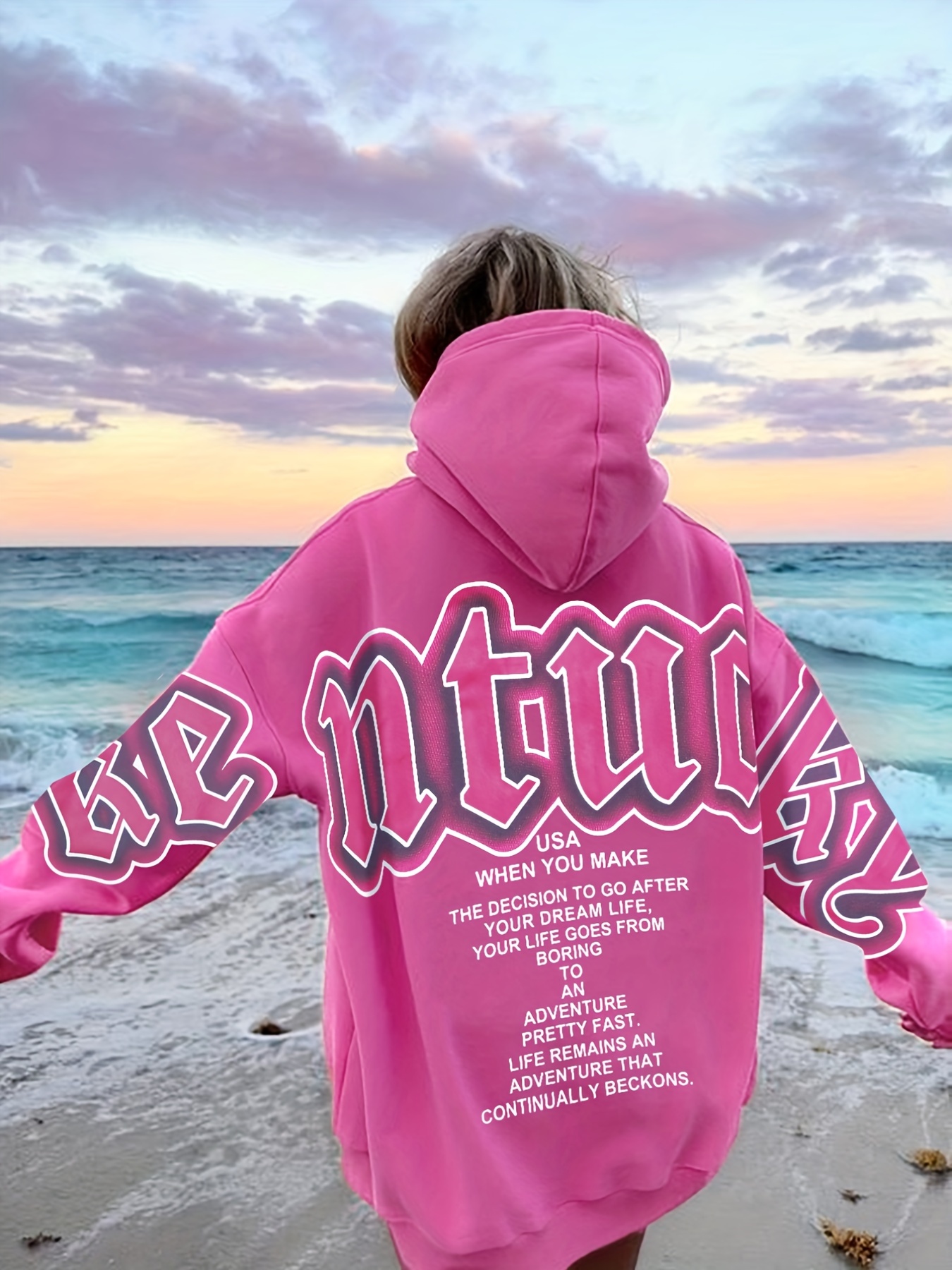 letter print loose hoodie casual long sleeve hoodies sweatshirt womens clothing details 25