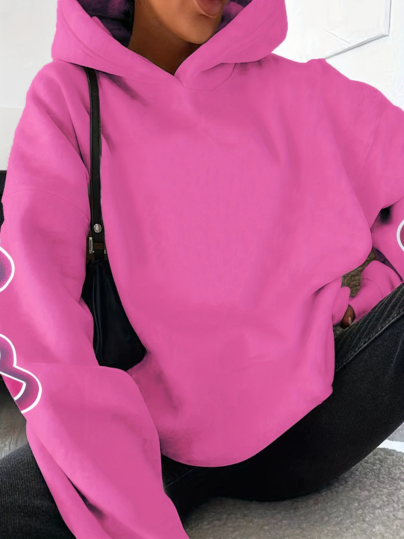 letter print loose hoodie casual long sleeve hoodies sweatshirt womens clothing details 26
