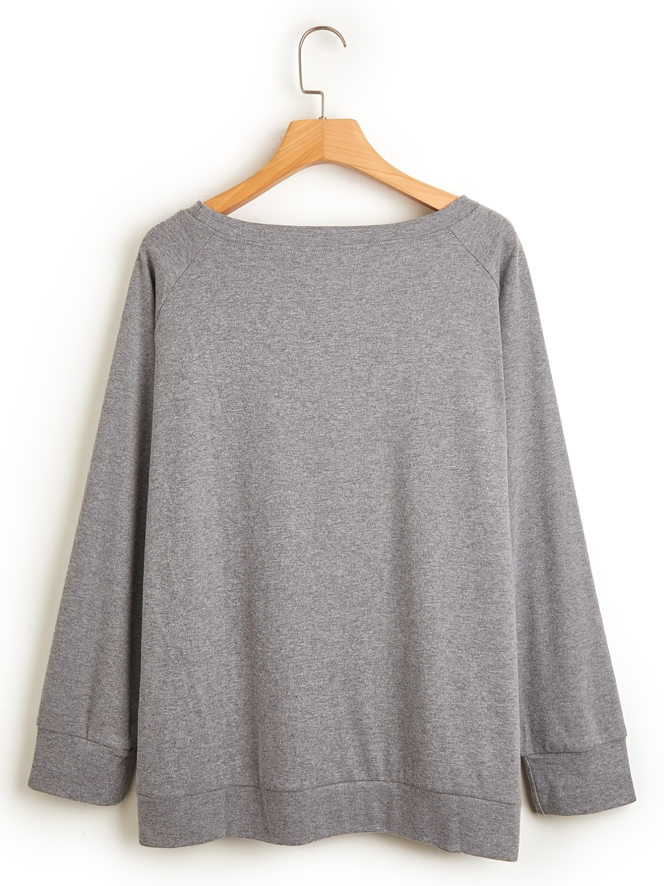 solid pullover sweatshirt long sleeve crew neck sweatshirt casual tops for fall winter womens clothing details 17