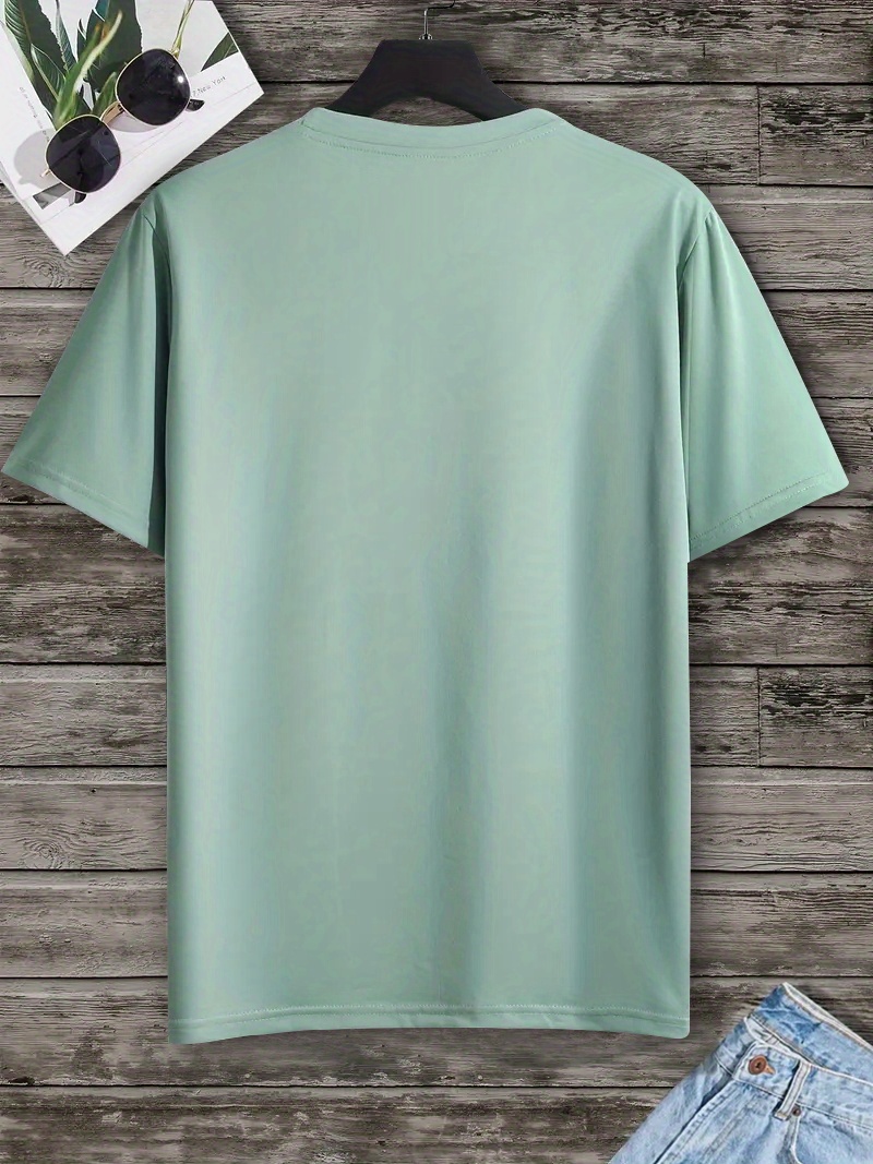 florida letter print mens t shirt for summer beach vacation mens trendy graphic crew neck tops details 4