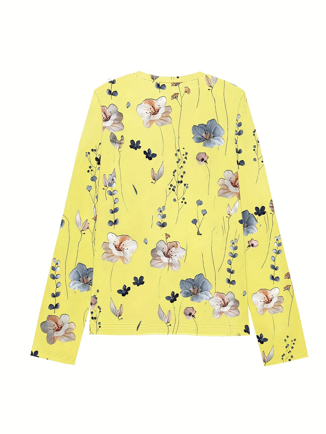 floral print sweatshirt casual long sleeve crew neck sweatshirt for spring fall womens clothing details 30