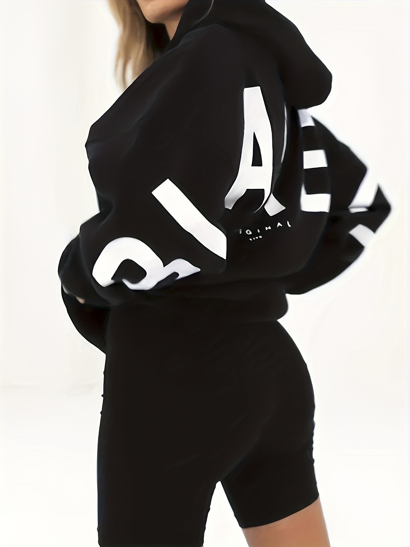letter print hoodie casual long sleeve hoodies sweatshirt womens clothing details 2